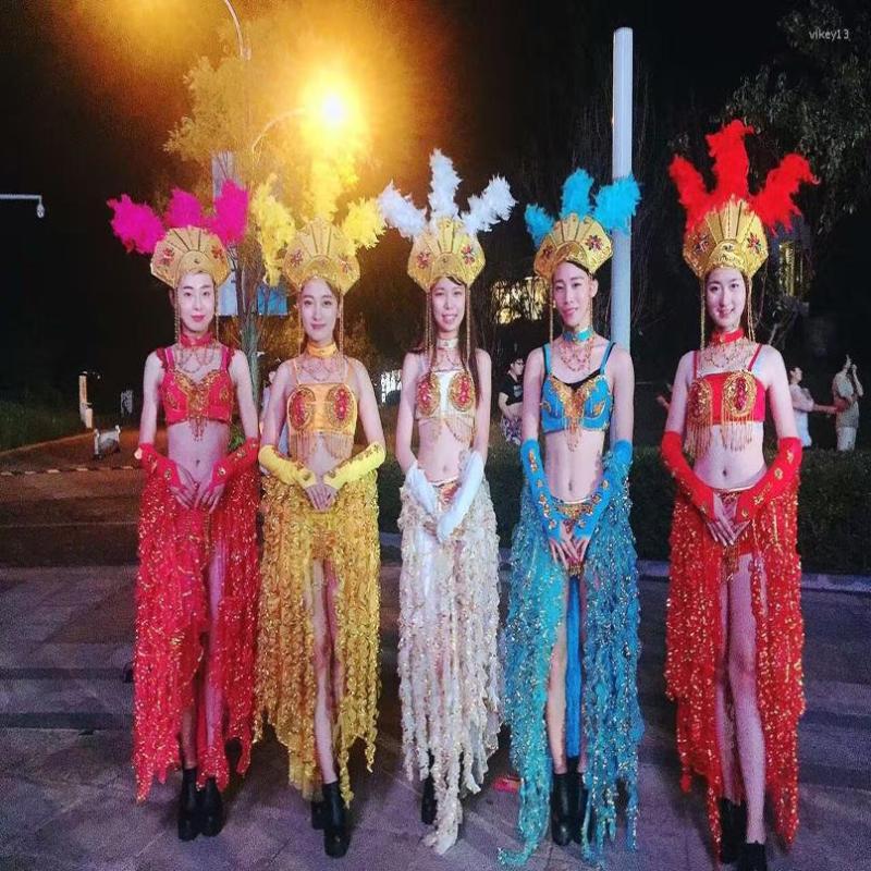 

Stage Wear Carnival Opening Dance Samba Performance Costume, Blue