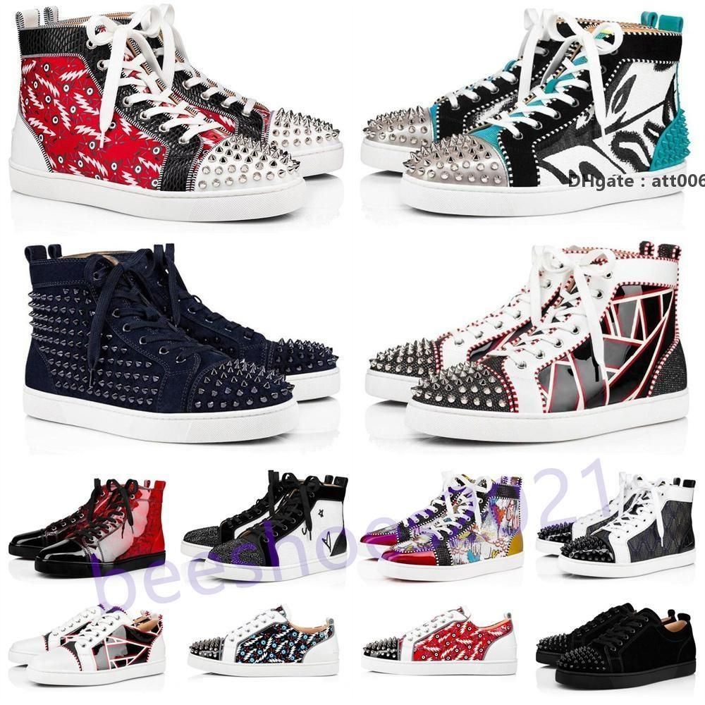 

Christians Mens Casual Shoes Women Outdoor Red High Bottoms Shoe Studded Spikes Loafers Sneakers Suede Leather Flats Couples Ttrainers b bAj, 37