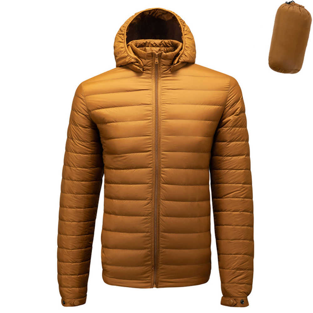

Men's Down Parkas Fall Winter Ultra Light 90% White Duck Remove Hooded Man Coat Thin Men Jacket G220930, Army green