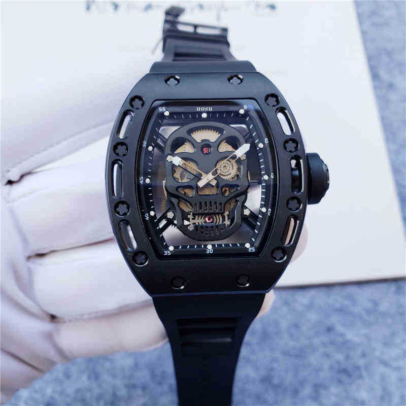 

SUPERCLONE Luxury Mens Mechanical Watch Automatic Male Skull Pattern Silicone Bracelet es Quality Aaa Richa Milles Swiss Movement Wristwatches IYEX