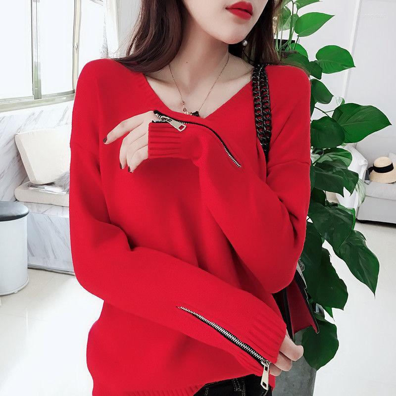 

Women' Sweaters Spring V-neck Sweater Women' Loose Pullover Small Shirt, Light grey