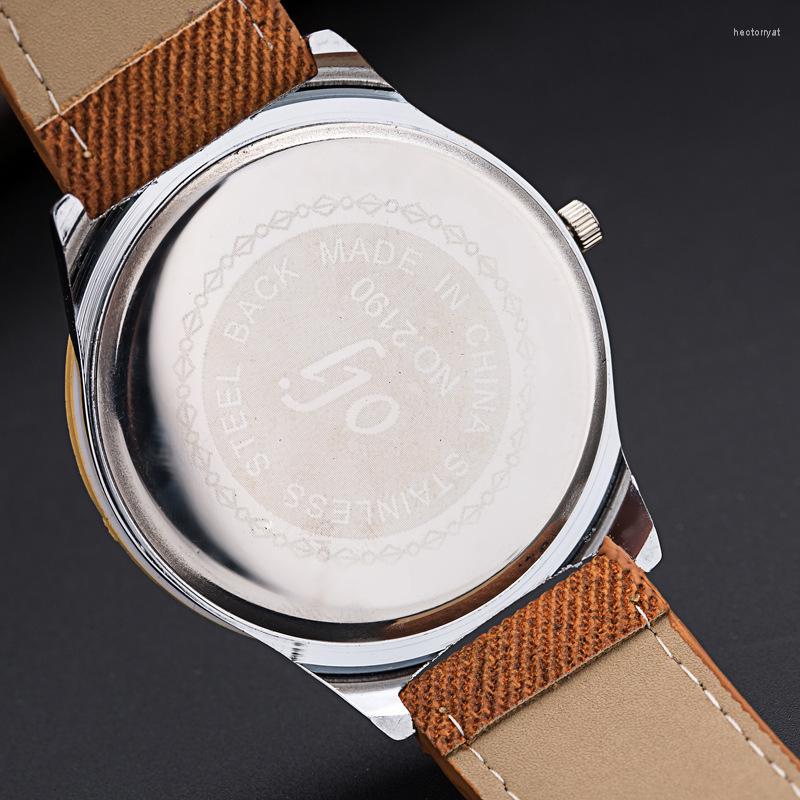 

Wristwatches 2022 Fashion Simple Men's Watch Threaded Dial Clock Pu Belt Quartz, Red