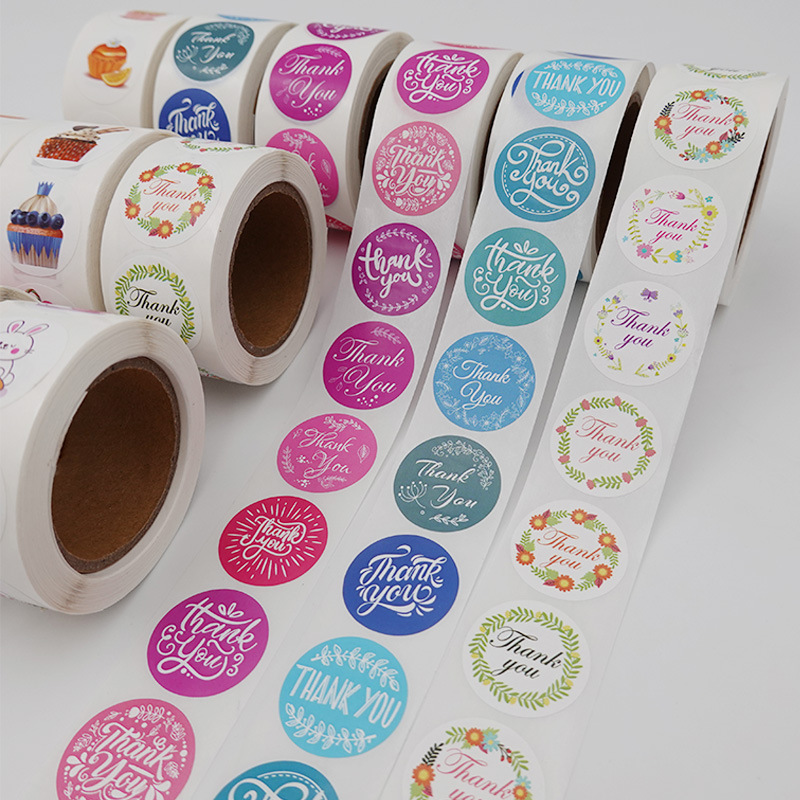 

1 Inch Thank You Stickers 500 PCS Sealing Stickers Label Tags for Boutiques Giveaways Envelope Seals, Multi colors