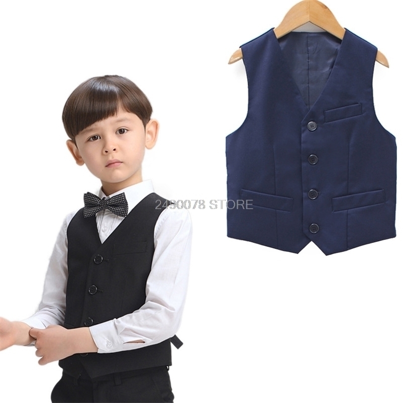 

Waistcoat England Style Kids Birthday Prince Formal Vest Gentle Boys Wedding Party Performance for Boy 220930, Blue