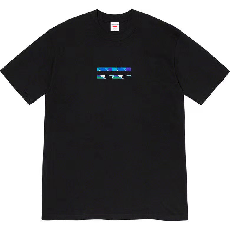 

Casual Summer Short-sleeved Men's Colorful Print Fashion T-shirt O-neck Loose Tee Tops Streetwear Skateboard HipHop Top EU Size S2116, White blue