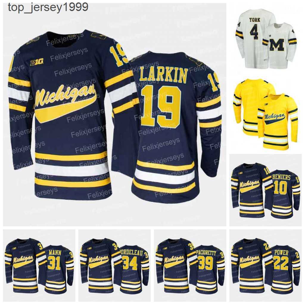 

2021 Michigan Wolverines Max Pacioretty College NCAA Hockey Jersey Dylan Larkin Matty Beniers Owen Power Cam York Strauss Mann Thomas, White womens s-xxl