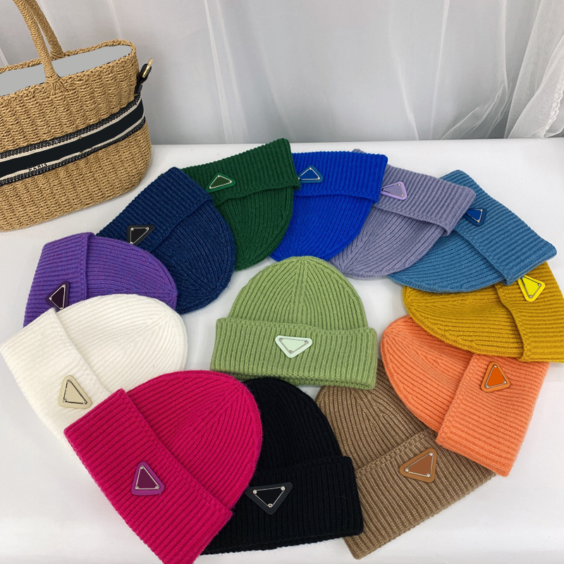 

13 Colors Badge Ornament Beanies Winter Wool Caps Man Women Soft Skull Cap Trendy Warm Touch Beanies Hats, #1