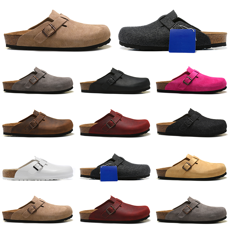 

Boston Clogs Designer Sandals men women slide slippers Soft Footbed Clog Suede Leather Buckle Strap Shoes Unisex Woody Sneakers Outdoor Indoor, Item #1