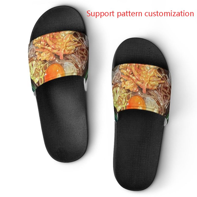 

Custom shoes DIY Support pattern customization slippers sandals slide mens womens triple black sports sneakers