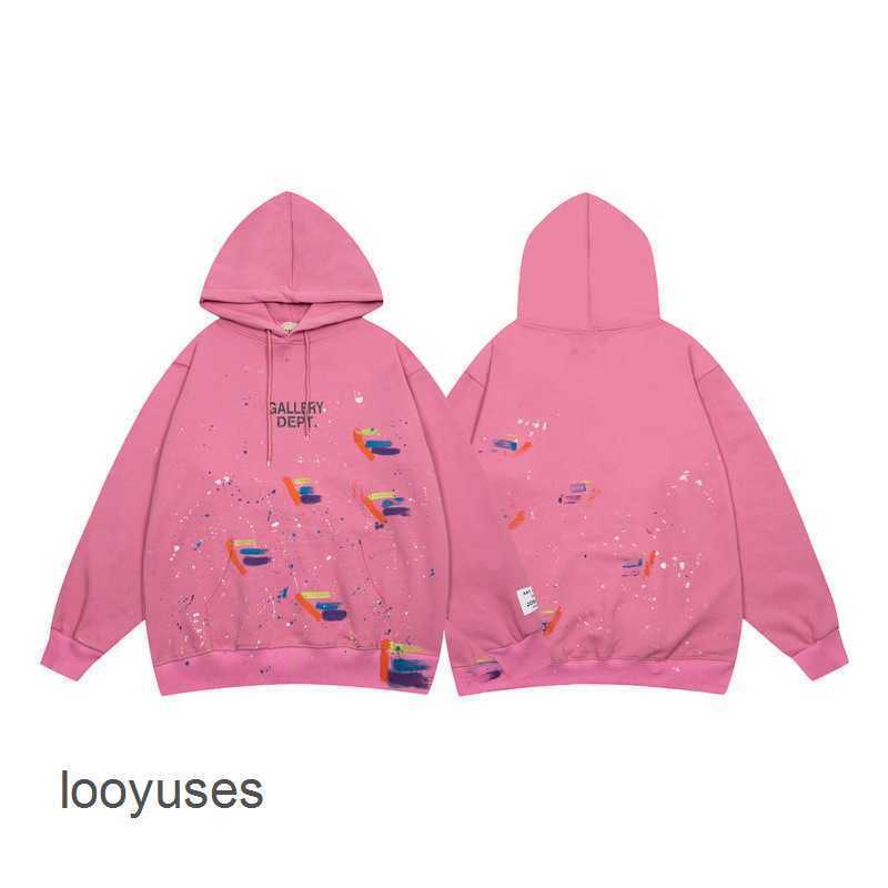 

Galleryes Autumn Hoodies Sweater Dept Mens Winter Fashion 2022 Pink Graffiti Painting Print Pullover Hoodie