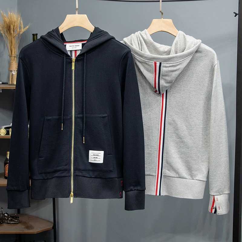 Sweats à capuche pour hommes et femmes en automne-hiver Mode Br Designer Tb Nouveaux sweat-shirts Version correcte Tom Brown Back Ribbon Cardigan
