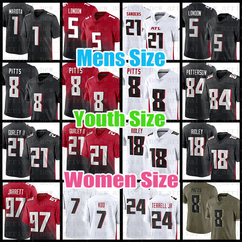 

Drake London Marcus Mariota Football Jersey Kyle Pitts Desmond Ridder Atlantas Falcon A.J. Terrell Jr. Ridley Deion Jones Deion Sanders Grady Jarrett Dee Alford Walker, Mens-liey