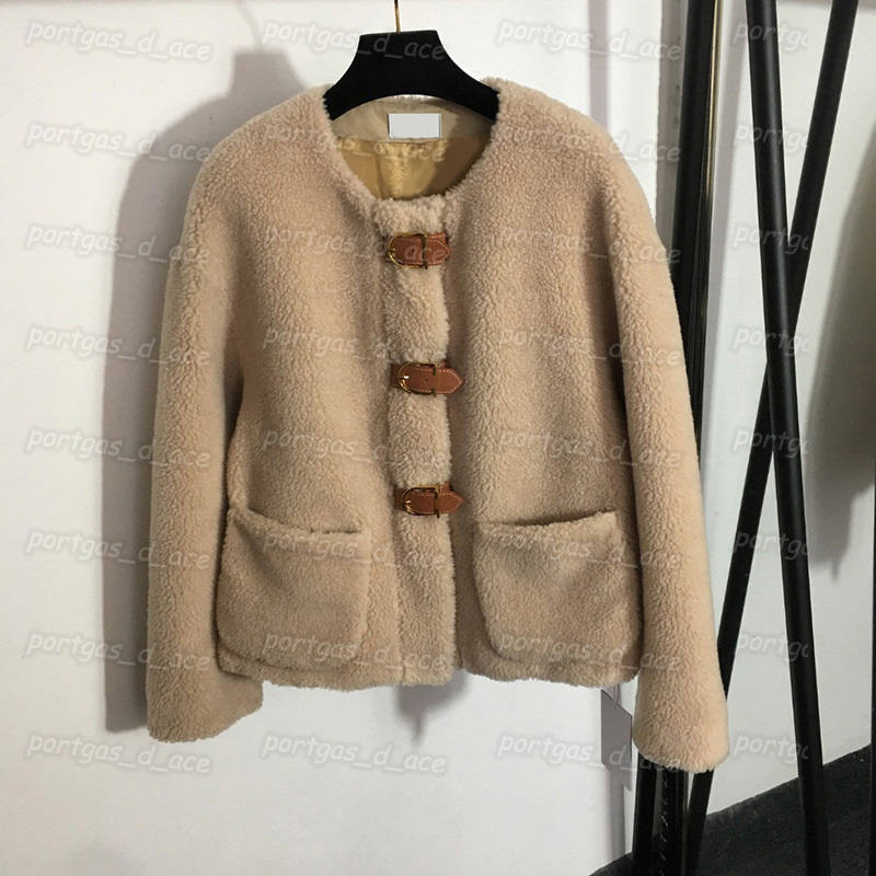 

Luxury Womens Lamb Fur Coat Winter Warm Sheepskin Leather Button Jacket Vintage Long Sleeve Jacket, With label #20226329