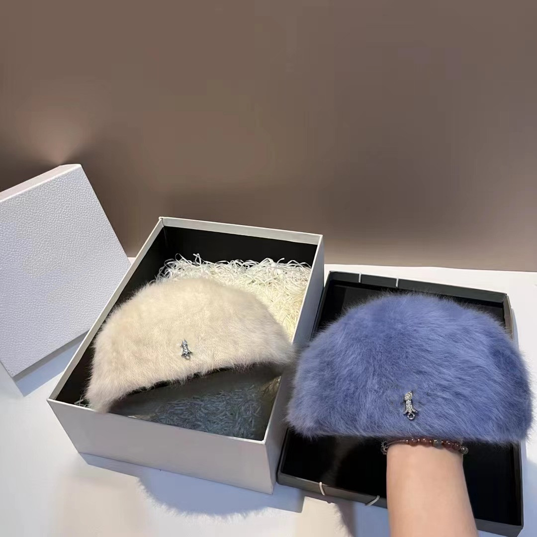 

Warm Back Cap European and American Fashion Minimalist Soft Glutinous Fur Peaked Cap All-Matching Couple Style Winter, As pic