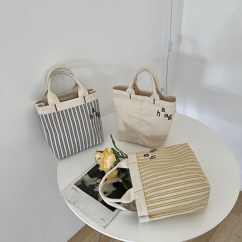 

Shopping Bags Women's BAG Canvas Summer Minority Embroidery Letter Leisure Simple Handbag Portable, Blue