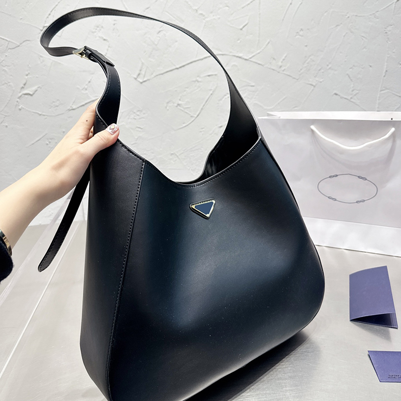 

Designer Women Prad Hobo Tote Shoulder Bag Italy Milano Brand P Nappa Leather Underarm Handbags Lady Black Large Shopping Handbag Luxurys Designers Bags 33cm
