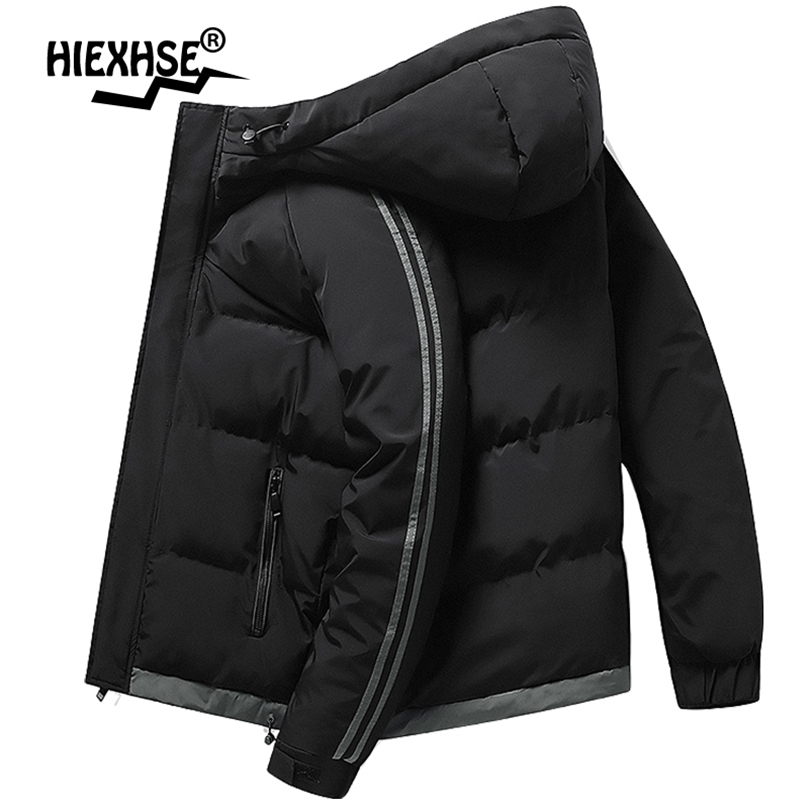 

Mens Down Parkas Winter Men Jackets Hooded Parkas Thick Warm Cotton Padded Windproof Coat Autumn Mens Casual Solid Color Outwear Plus Size 2201006, Black