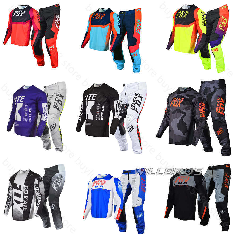

Men's Tracksuits Motocross Gear Set 180 360 Jersey Pants Mx Combo Moto Cross Offroad Outfit Men Mountain Bike Suit for Adult, Fluo
