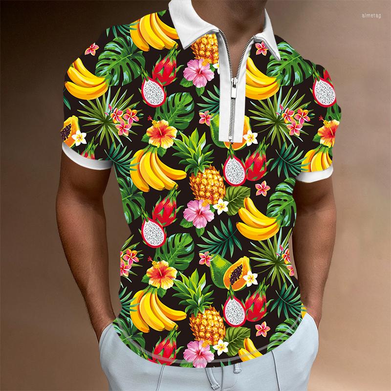 

Men' Polos Men' Hawaiian Beach Polo ShirtFloral Fruit Print Shirts Tops Casual Short Sleeve Summer Holiday Vacation Fashion Plus Size, Pl292