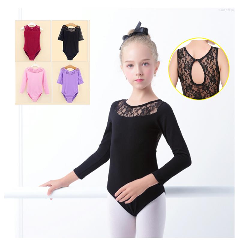 

Stage Wear Black Lace Ballet Leotards Girls Kids Long Sleeve Clothing Dancewear Children Gymnastics Dance Costumes, Burgundy skirt