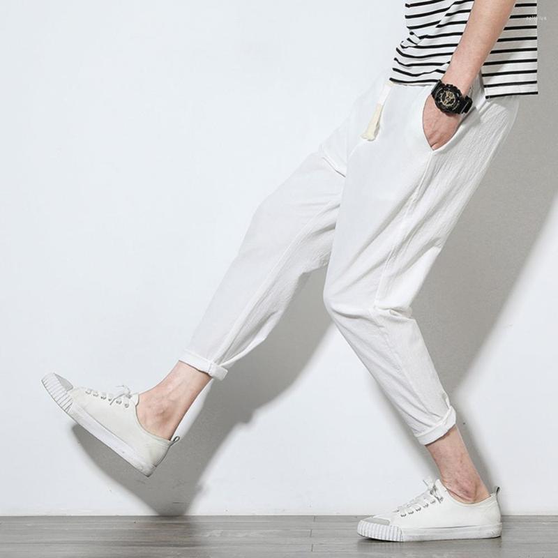 

Men's Pants Casual Men Drawstring Ankle Tied Trousers Pockets Slim Long High Waist Baggy SolidColor Sports Men's, Dark gray