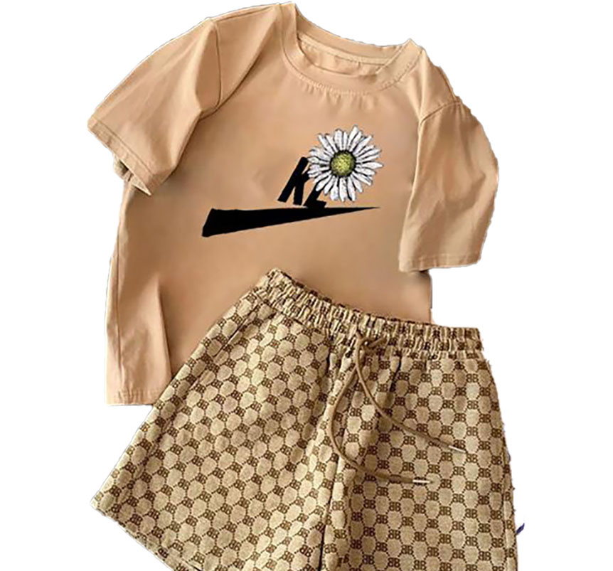 

Fashion T-shirt Womens Two Piece Pants Sets shorts Casual loose T-shirt Sports suit Brand clothing, White