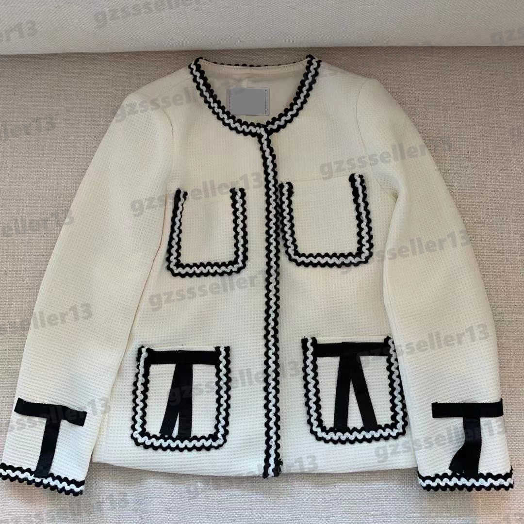

Womens Jacket Custom Fabric Webbing Pocket Decoration Jackets Luxury Designer Women Clothing Round Neck Cardigan Fall Thin Jacket 0912, Extra shipping