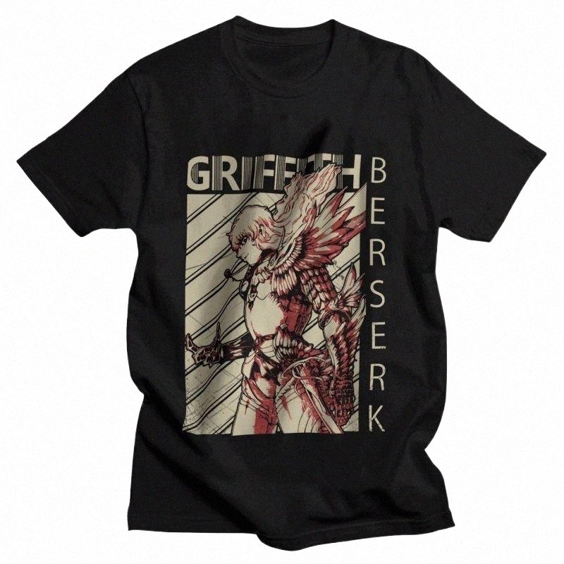 

men's T-Shirts Vintage Japanese Manga Gattsu Berserk T Shirts Men Short Sleeve 100% Cotton Swordsman Gatsu Griffith Tee Novelty Tshirt N5jK#, Khaki