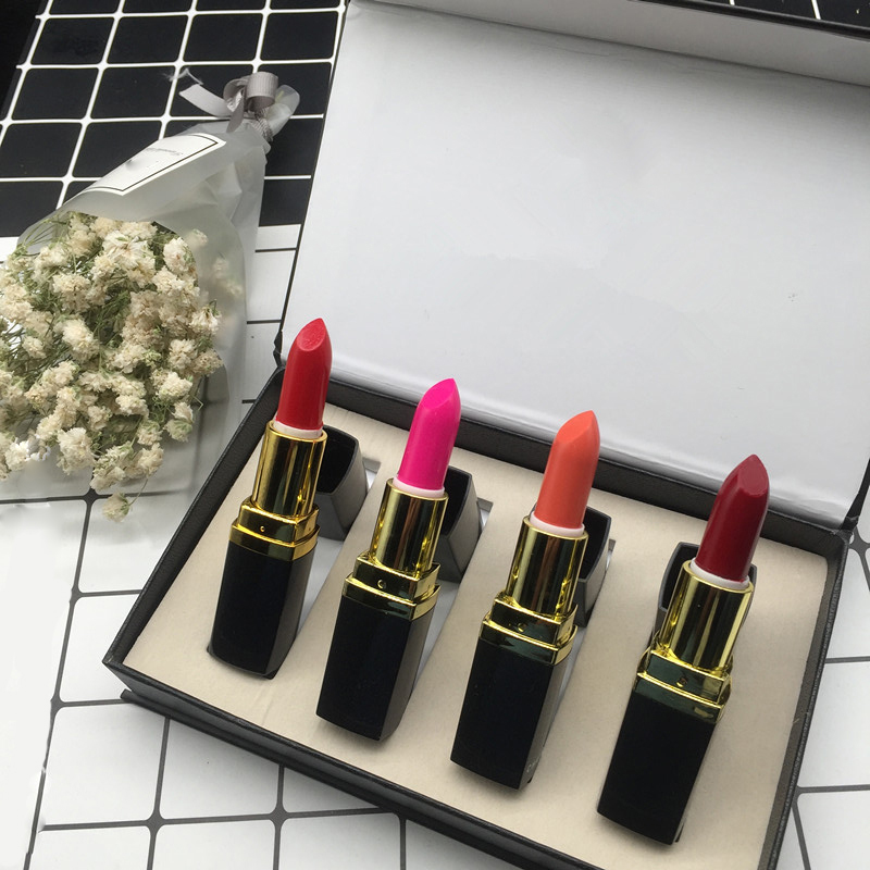 

4pcs Lipstick Set Long Lasting Waterproof Lipsticks Set with Gift Box for Women Cosmetics, Mixed color