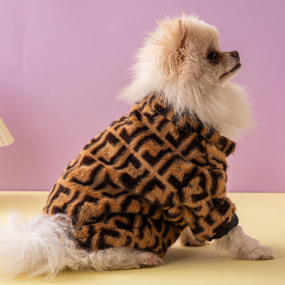 

Dog Apparel Designer Dog Clothes Fur Coat Classic Brand F Letters Dogs Jacket Teddy Bichon Bulldog Schnauzer Outerwears Clothing Pet Supplies, Letter f