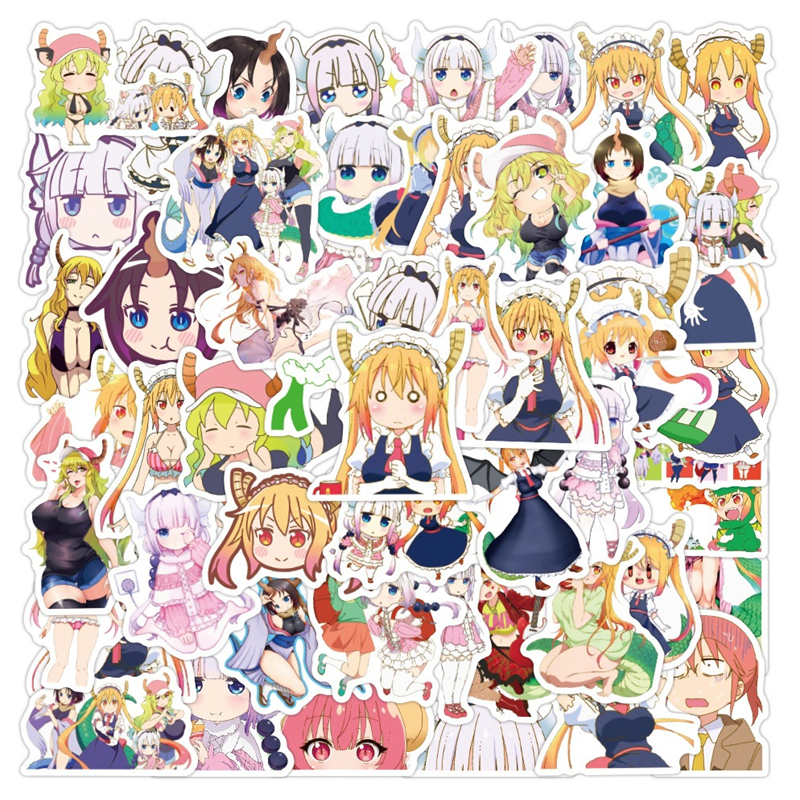 

50PCS Anime Miss Kobayashi's Dragon Maid Sticker Graffiti Kids Toy Skateboard car Motorcycle Bicycle Sticker Decals Wholesale, Multi colors
