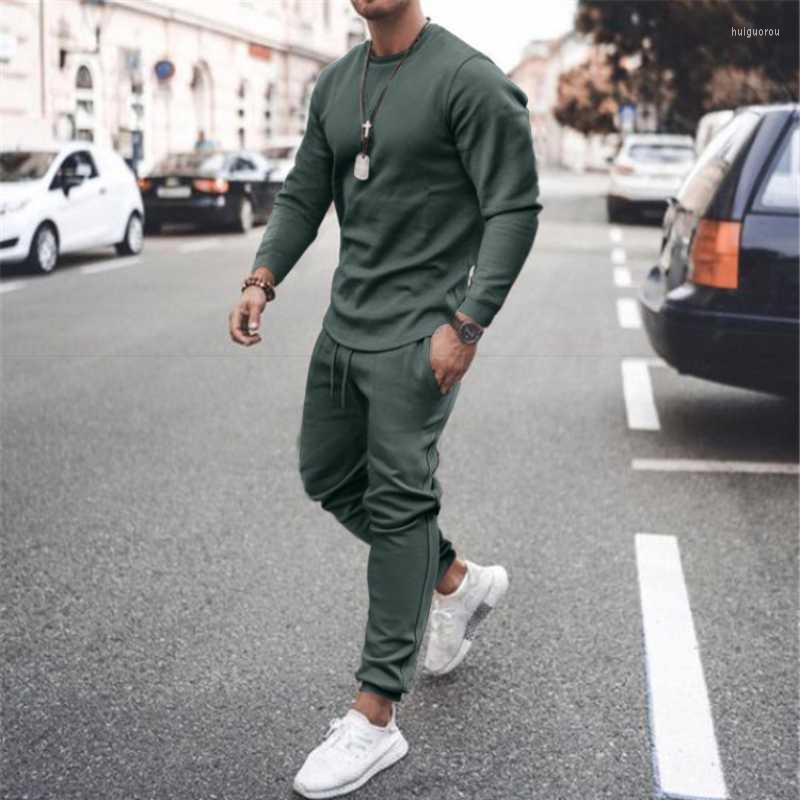 

Men's Tracksuits Men's 2022 Autumn Sportswear Set Gym Tights Training Pants Two-piece Casual Jogging Sports Suit Men Running Street