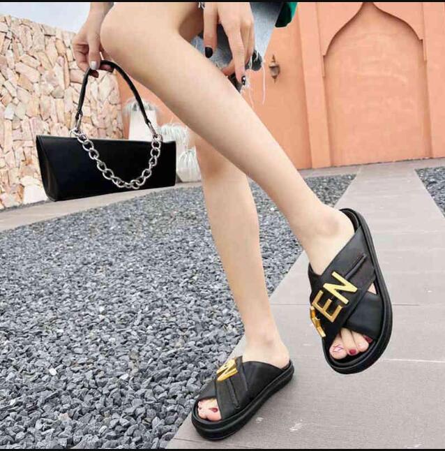 

2022 Fashion Women Men Slippers Luxury Designer Lady Gentlemen Colorful Canvas Letter Anatomic Leather slide 6 style Model 35-41, B11