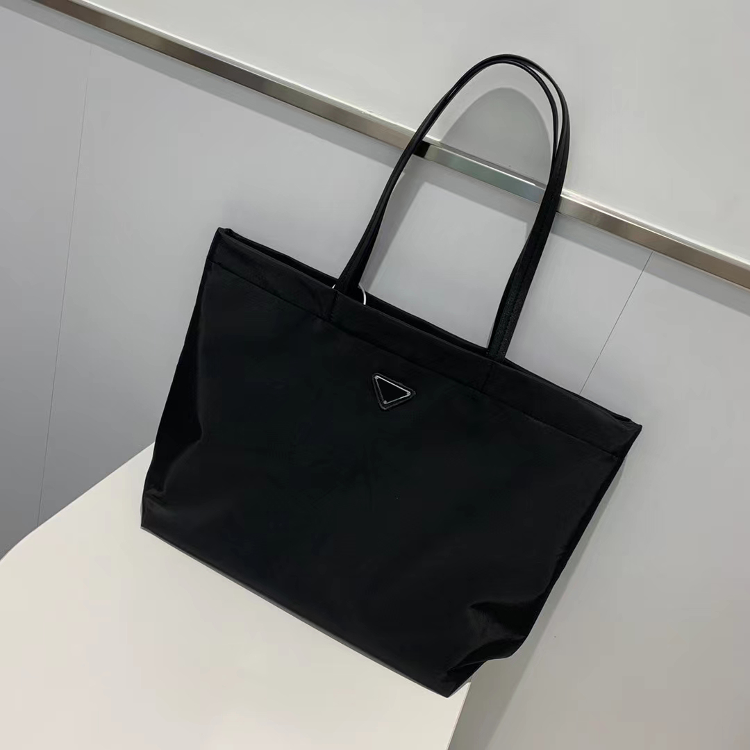 

Designers Bags Prade Nylon Luxury Shopping Bag Reusable Grocery Bagss Jacquard Lining Handbag Black Large Capacity ShoulderBag