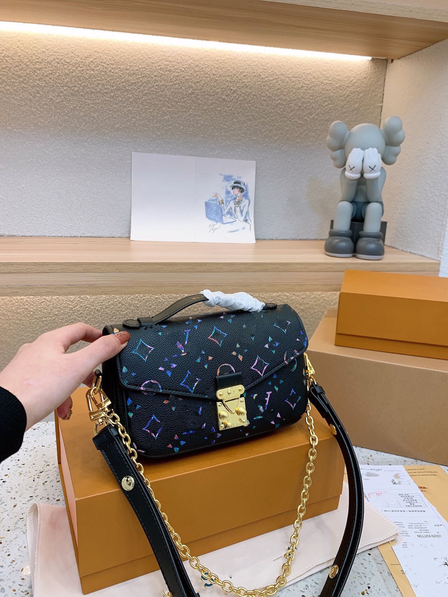 

luxury Handbags Designer Chain Metis WOMEN Messenger Mini Shoulder Crossbody Bags POCHETTE Totes Purse Wallet Colorful Print Small Flap, You can look more picture