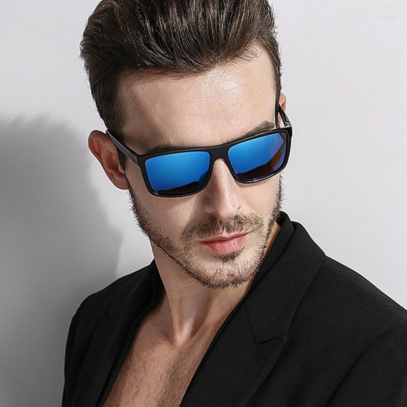 

Sunglasses Vintage Square Frame Polarized Men Night Vision Glasses Goggle Brand Designer Classic Fashion Blue Gafas De Sol