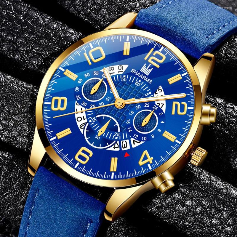 

Wristwatches Men Watches Leather Strap Calendar Quartz Watch Military Sports Casual Relogio Masculino Male Clock