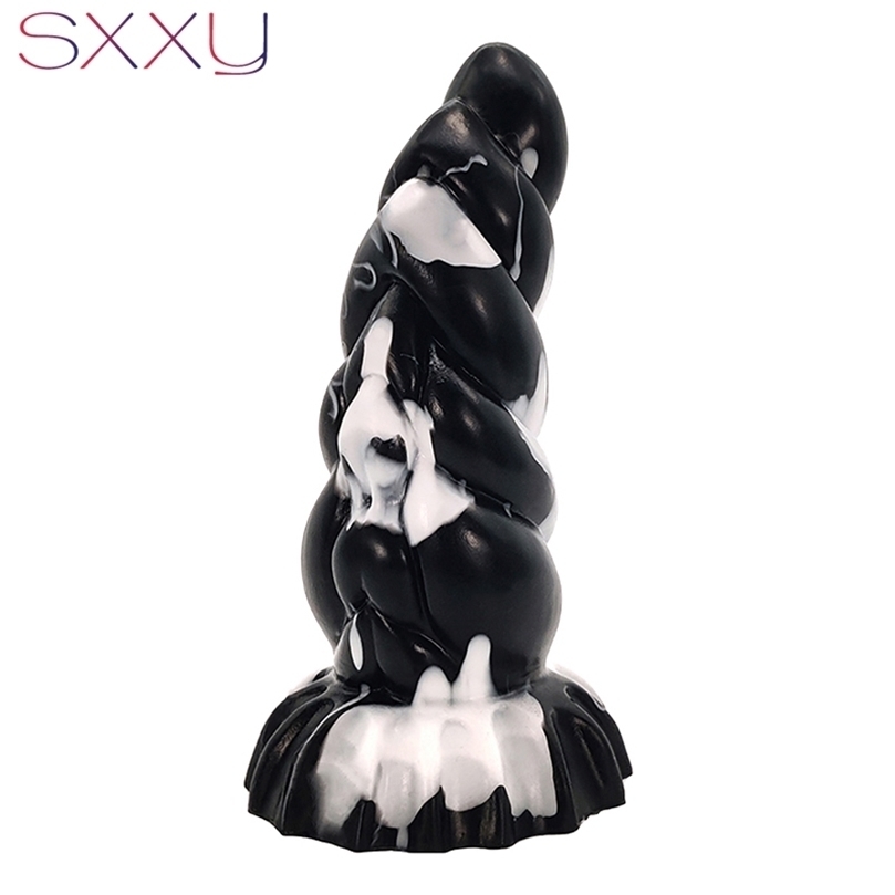 

Anal Toys SXXY Curve Anal Toys for Men Women Liquid Silicone Fantasy Butt Plug Monster Beaded Realistic Dildo Sex Shop G Spot Masturbate 221006