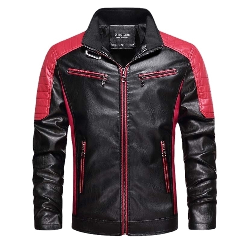 

Mens Jackets JSTIL PU Motorcycle Fashion Strong Outdoor Warm Coat Autunm Outwear Casual Jacket 220930, Black-white