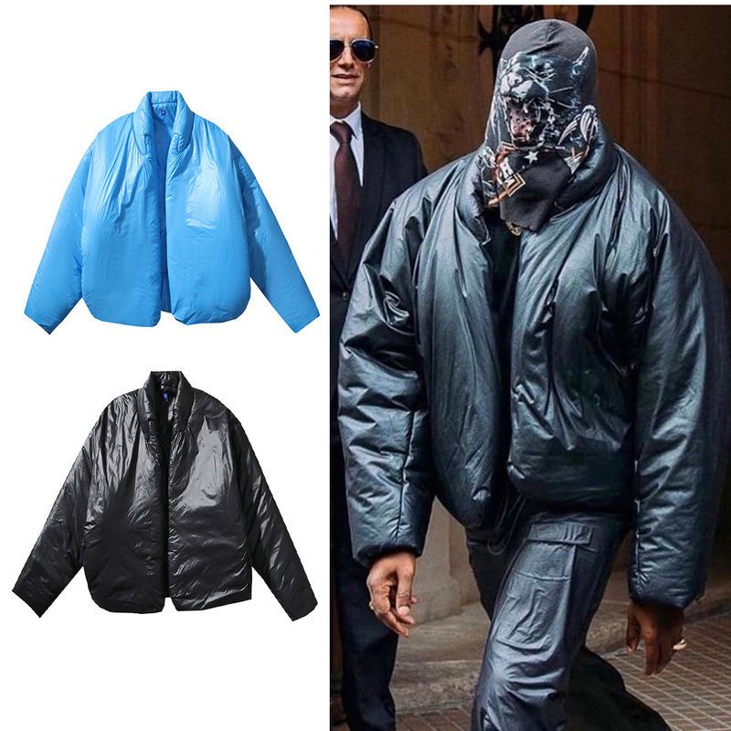 

Men's down jacket thermal designer parka trend coat Klein blue plastic bag coat black casual short puffer jacket