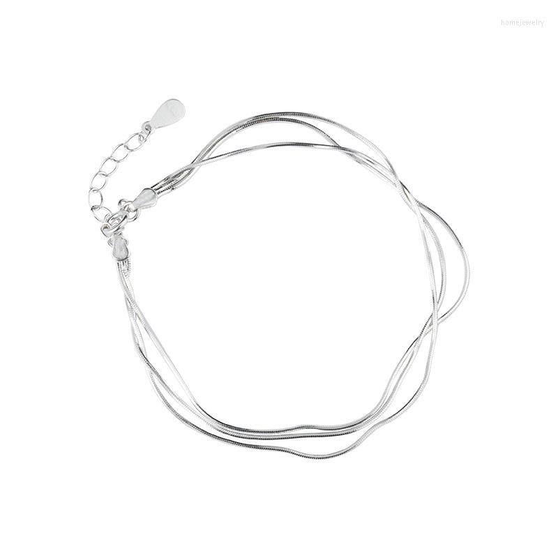 

Anklets VENTFILLE 925 Sterling Silver Fashion Small Fresh Multi-layer Snake Bone Anklet Temperament Women Fine Jewelry Accessories