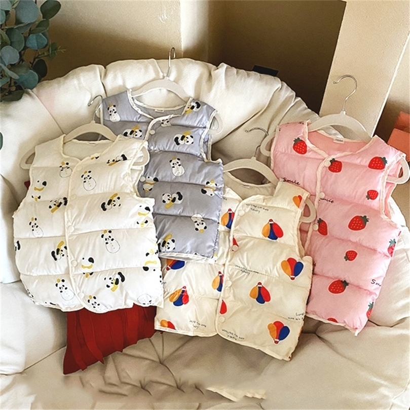 

Waistcoat Warm Baby Vests Sleeveless Cartoon Down Clothes Cotton Jacket Boys Girls Coats Kids Outdoor Vest Waistcoat Kids Outwear 2201006, Strawberry