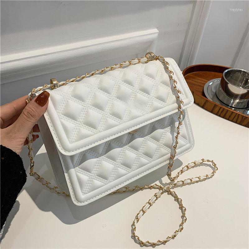 

Evening Bags Shoulder Bag Female Crossbody Designer Women Handbag Purse Chain Luxury PU Leather Simple Fashion 2022 Diamond Lattice, Black
