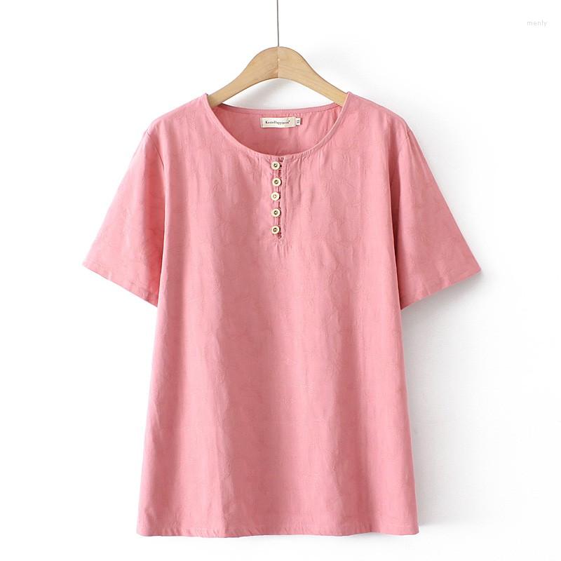 

Women's T Shirts Solid Plus Size T-shirts Female Summer Short-sleeved O-neck Butterfly Embroidery Tees Tops Women's Oversized 4XL Casual, Pink