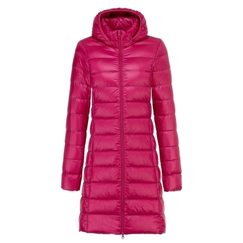 

Womens Down Parkas Down Jacket Womens Winter Midlength Light and Thin Detachable Cap Fashion Korean Version of The White Duck Down Jacket 220930, Pink