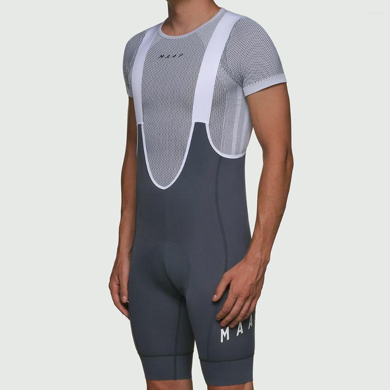 

Motorcycle Apparel MAAP Gray MENS TEAM BIB SHORTS 3.0 Flatlock Sewing 240g/m2 High Quality Lycra Fabric UPF 50 With Italy Power Band Leg End