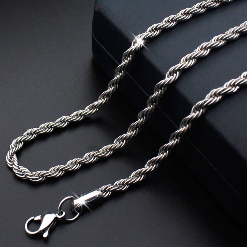 

Titanium Steel Rope ed Chains Necklace Stainless Steel ed Heavy Link Chain Jewelry Accessories for Men Women249g