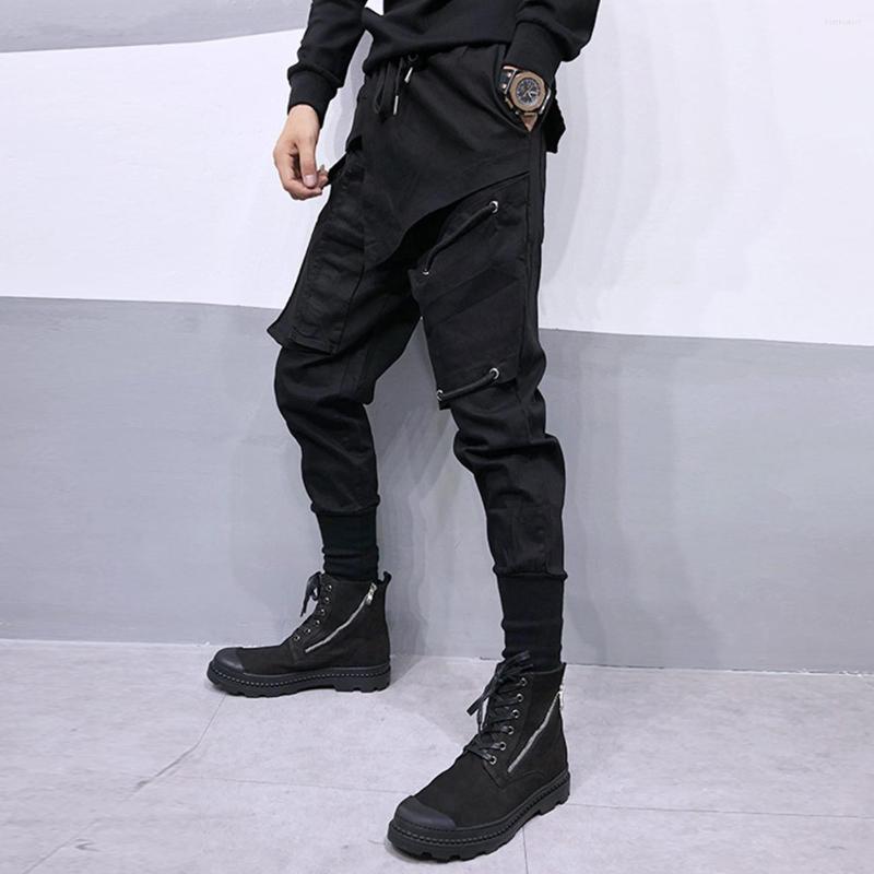 

Men' Pants Tactical 2022 Patchwork Drawstring Cargo Pant Man Harajuku Hip Hop Function Streetwear Joggers Men Trousers, Black