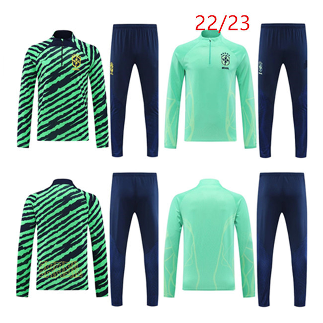

22 23 soccer jersey brazil tracksuit G.JESUS COUTINHO brasil Camiseta de futbol RICHARLISON Brazil football shirt maillot kit training suit /2XL, Green