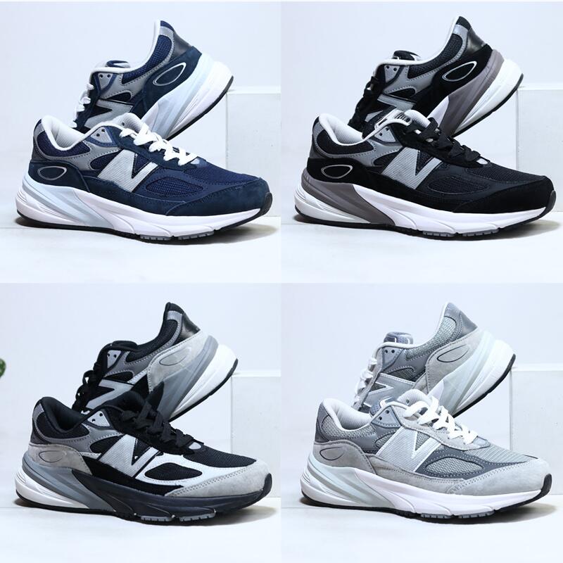 

New 990 Navy Blue Sports Mens Womens Shoes v6 First Ancestor Grey Silver Sneakers Pig Leather Breathable Mesh Material Transparent Crystal Decorative Strip, 1-